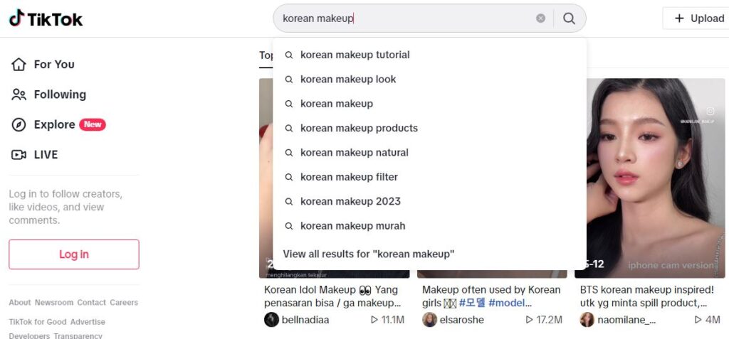 Gunakan Alat Pencarian TikTok